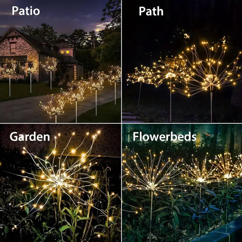 4pcs Solar Outdoor String Lights, 240/320 LED, 8 Modes – Durable, Energy-Saving, Easy to Install, Warm White/Colorful