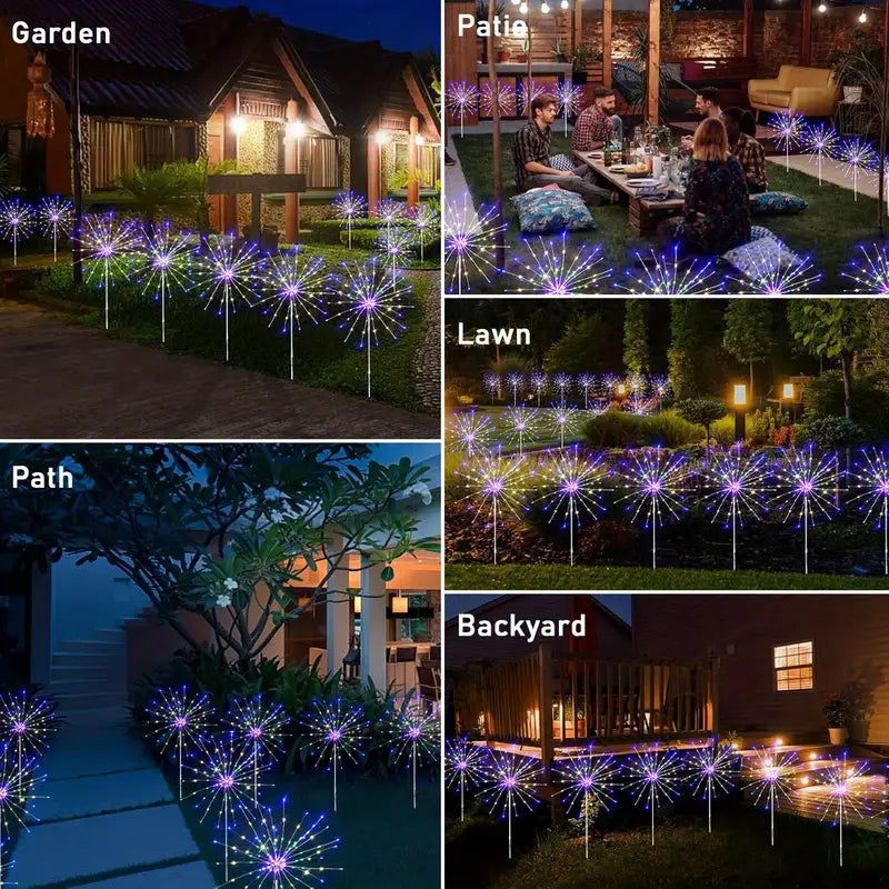4pcs Solar Outdoor String Lights, 240/320 LED, 8 Modes – Durable, Energy-Saving, Easy to Install, Warm White/Colorful