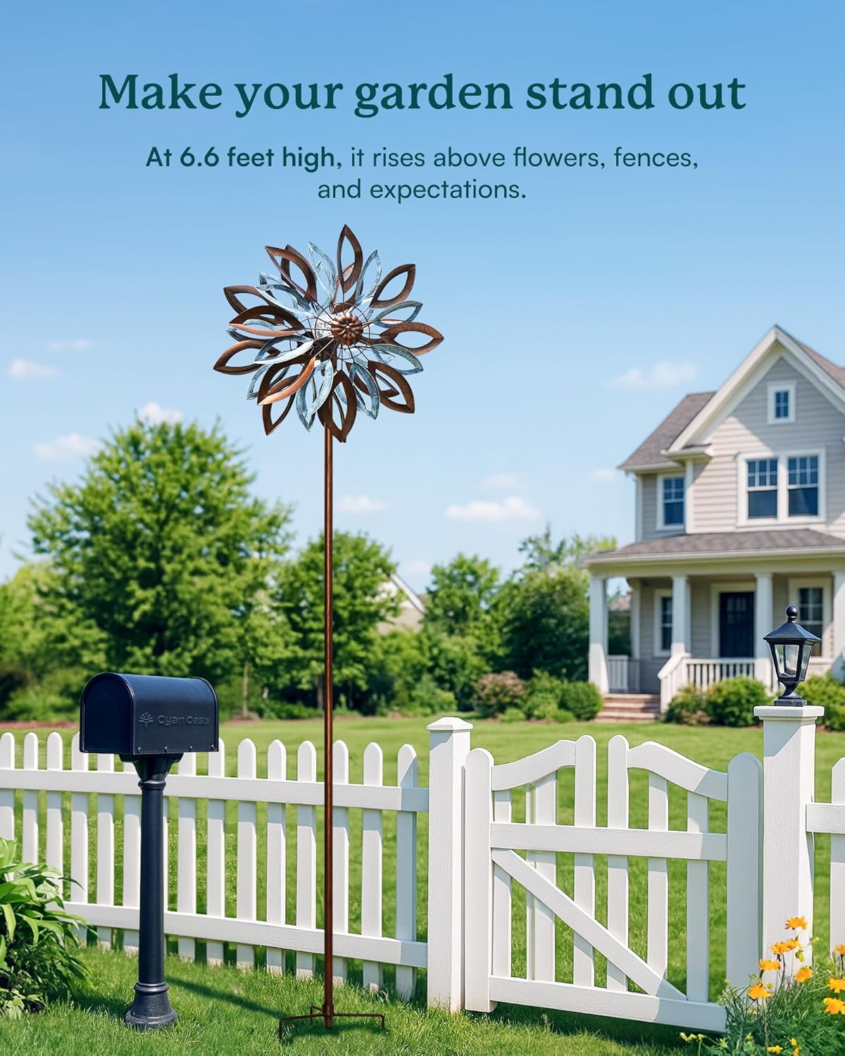 Yard Garden Wind Spinners with Solar Lights