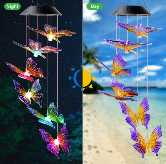 Touch Of ECO Solar Metal Orb Wind Chime – Color Changing LED, Weather Resistant