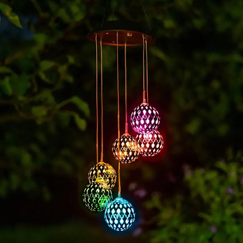Touch Of ECO Solar Metal Orb Wind Chime – Color Changing LED, Weather Resistant