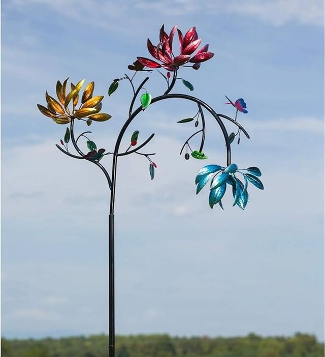 🔥 70% OFF - Beautiful 91 inch Summer Multi Colored Flowers Wind Spinner